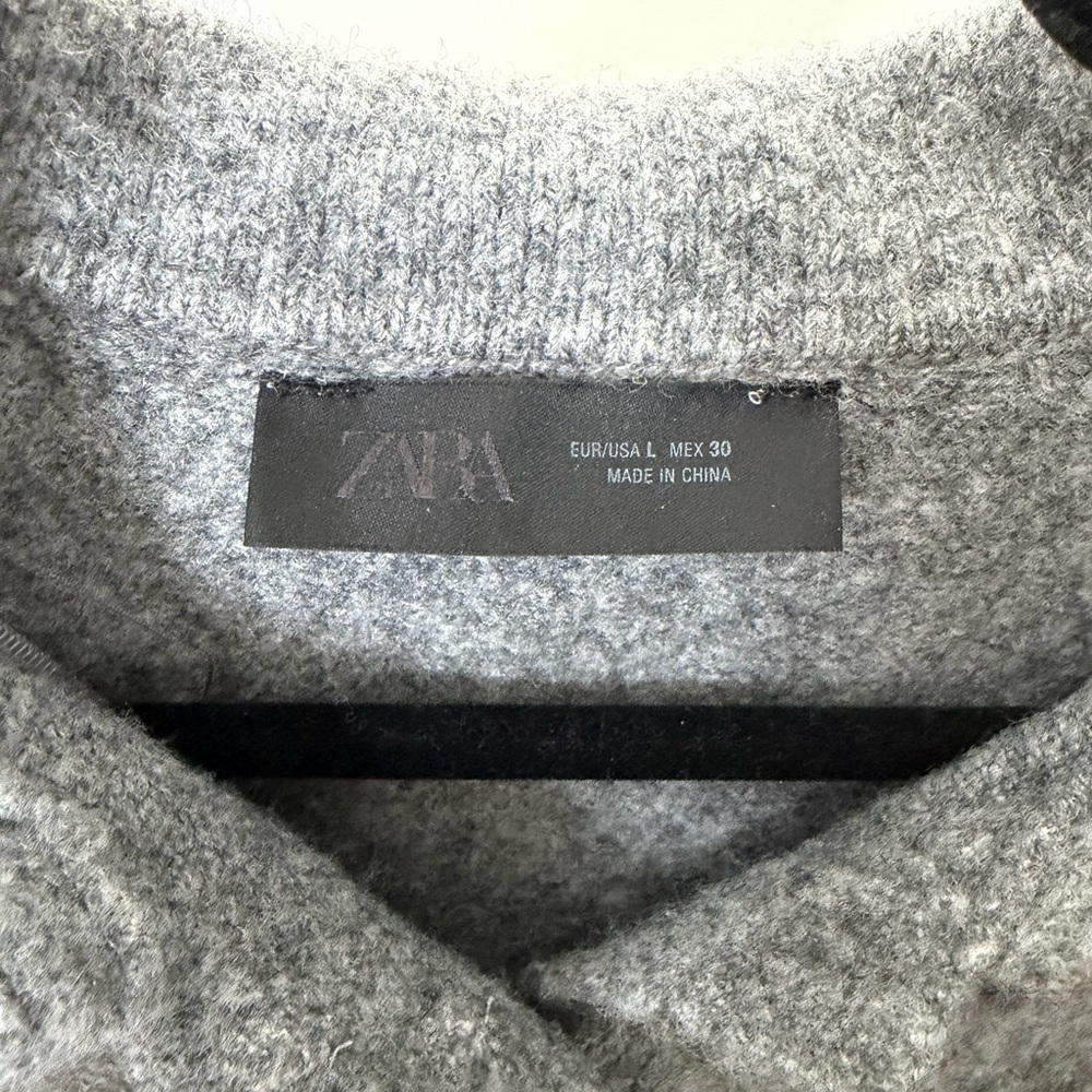Zara Gray Button-Front Ruffle Hem Cardigan - Picture 5 of 5